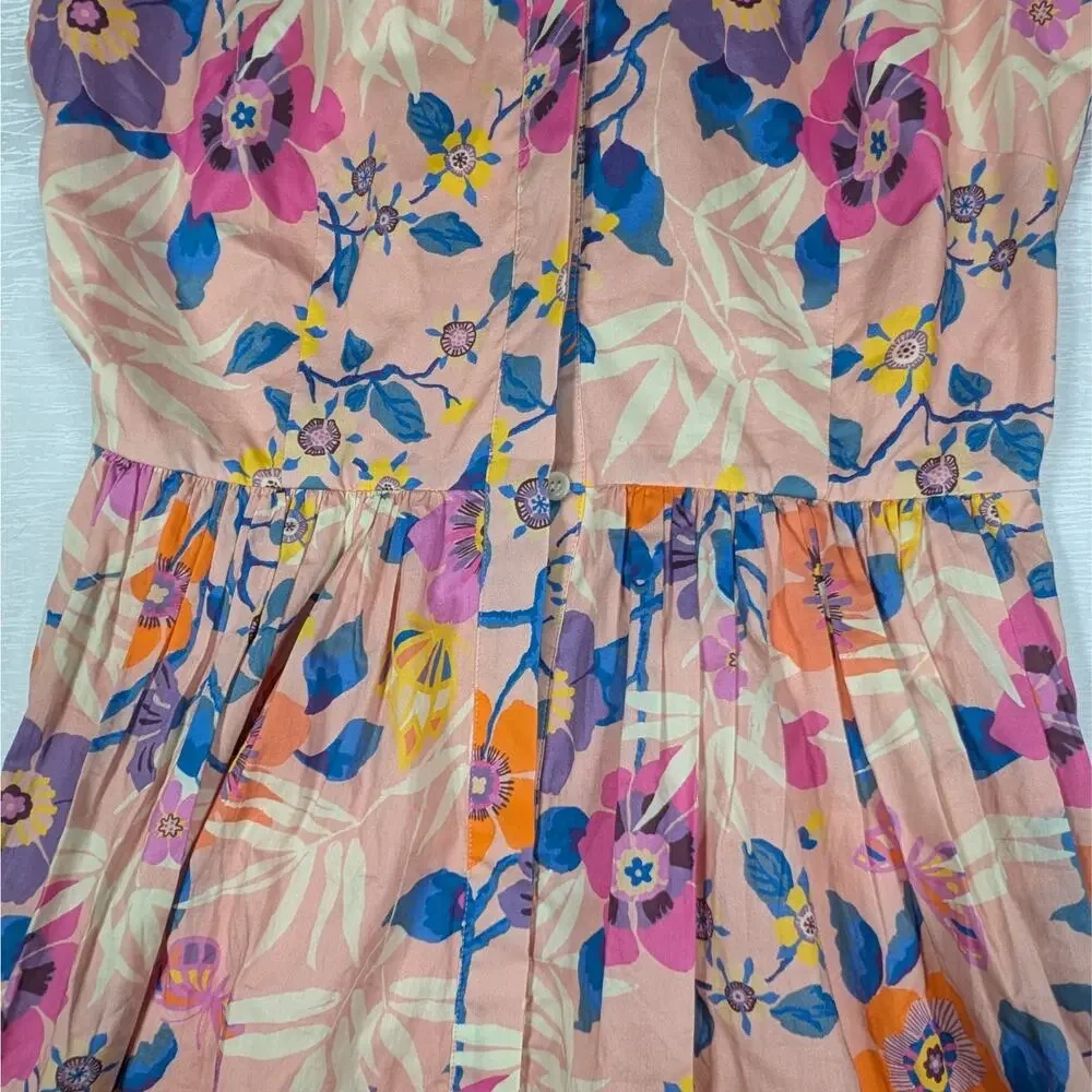 J.Crew Dress Womens Size 6 Liberty Pavilion Colorful Floral Print Midi